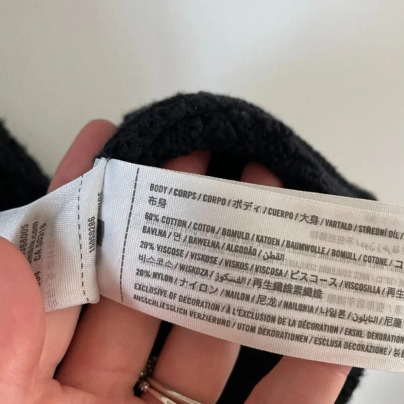 Abercrombie & Fitch BLACK Long Open Front Pocket Knit Cardigan Size Medium - Picture 6 of 7